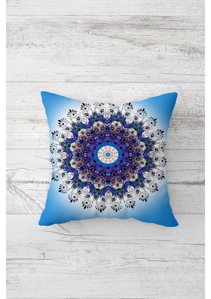 Etnik Geometrik Mandala Desen Çift Taraflı Gizli Fermuarlı Yastık Kılıf Kırlent Koltuk Yastık Kılıfı