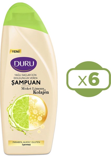 Misket Limonu&Kolajen Yağlı Saçlar Için Şampuan 6x500 Ml