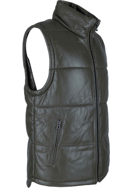 Erkek Hakiki Deri Yeşil Yelek Deri Mont 993 Ylk 25 Erk Derı Yelek Y24 Yesıl fiyatları