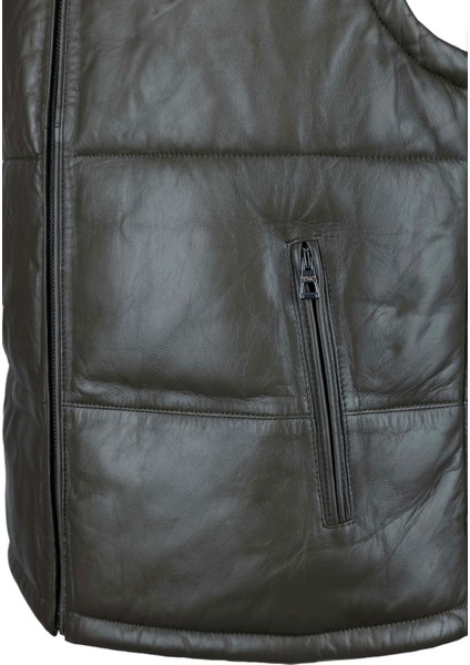 Erkek Hakiki Deri Yeşil Yelek Deri Mont 993 Ylk 25 Erk Derı Yelek Y24 Yesıl modelleri