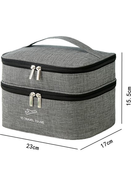 Çift Katmanlı Kozmetik Çantası Büyük Kapasiteli Kalınlaşmış Su Geçirmez Seyahat Saklama Çantası Şarap Kırmızısı (Yurt Dışından) fiyatları