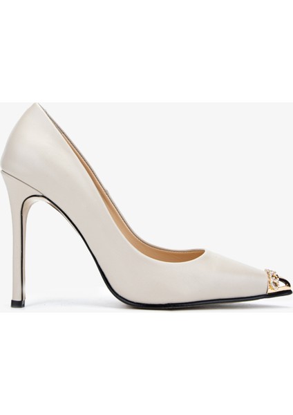 Cielo Kadın Bej Deri Topuklu Ayakkabı 22 3369 Bn Ayk Y24