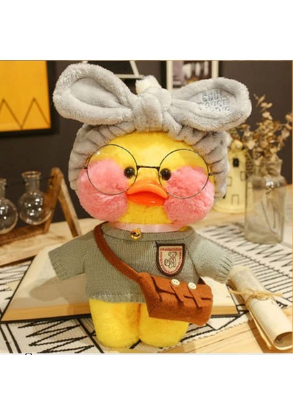 Lalafanfan Kawaii Sarı Renk Karikatür 30CM Ördek Peluş Doğum Günü Hediyesi Aksesuarlı Ördek fiyatları