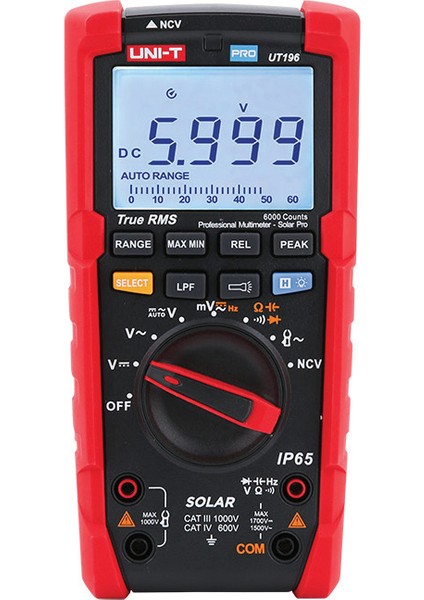 Uni-T UT196 Dc Solar 1700V True Rms Profesyonel Multimetre
