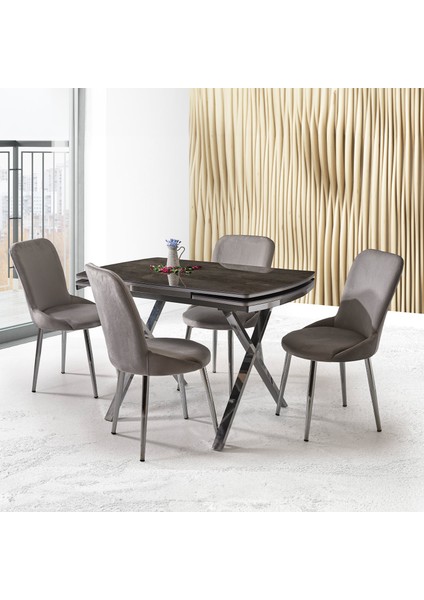Astera 4 Sandalyeli Açılır Mutfak Masa Takımı