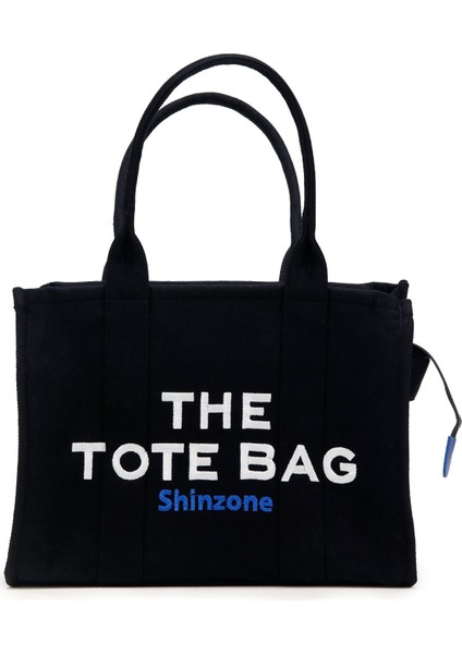 Kadın Soft Tote Bag Kanvas Siyah Saks Çanta