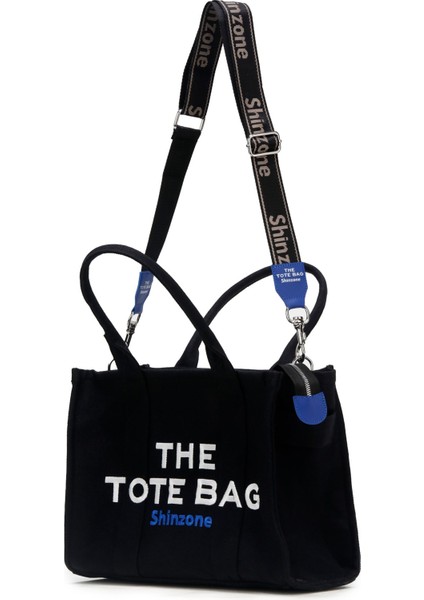 Kadın Soft Tote Bag Kanvas Siyah Saks Çanta