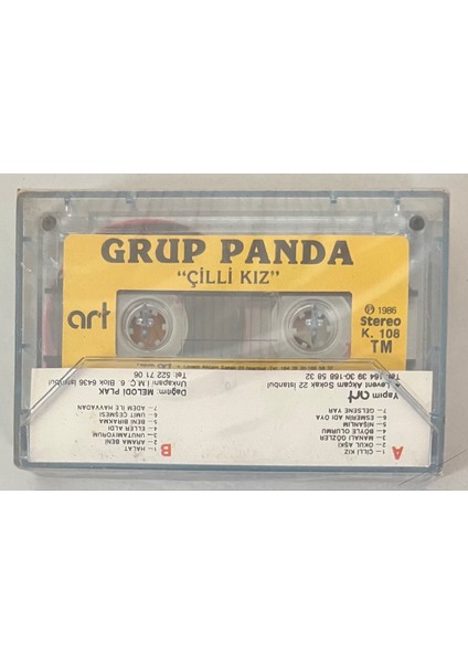 Grup Panda Çilli Kız Mustafa Budan ve Arkadaşları Kaset (Jelatininde Sıfır Orjnal Dönem Kağıt Baskı Kaset)