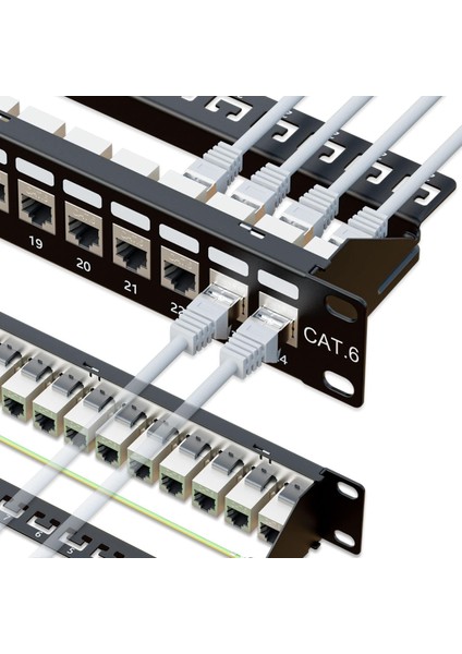 CAT6A Ftp 10G Data Patch Panel Modüler Coupler Snap-In Dişi-Dişi Hazır Sistem