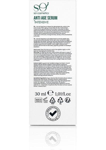 Soı Cilt dolgunlaştırıcı Anti Age Nemlendirici Serum