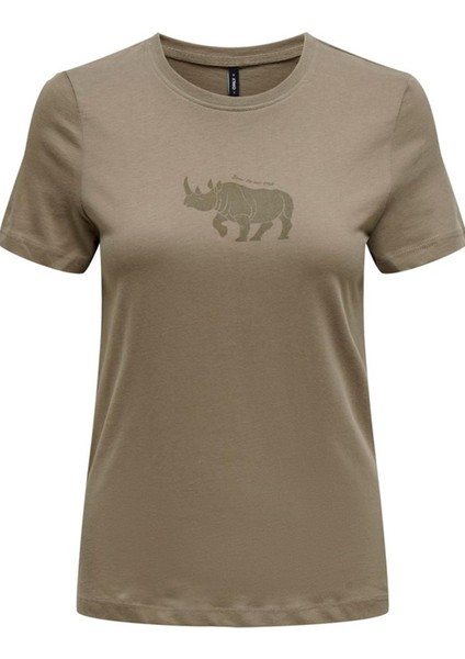 Only Onlbess Life Reg S/S Anımal Top Box Jrs.15189628 Kahve modelleri