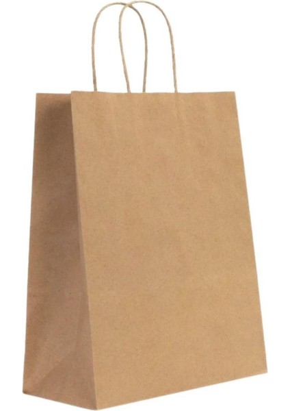 Kraft Burgu Saplı Çanta 19X24X10CM 50adet