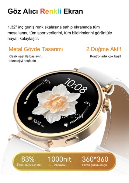 Watch Siyah HX4 mini Akıllı Saat Tüm Telefonlara Uyumlu 3 Kordon Hediyeli 41MM