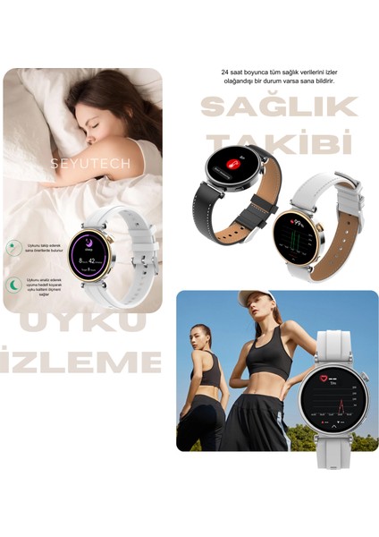 Watch Siyah HX4 mini Akıllı Saat Tüm Telefonlara Uyumlu 3 Kordon Hediyeli 41MM