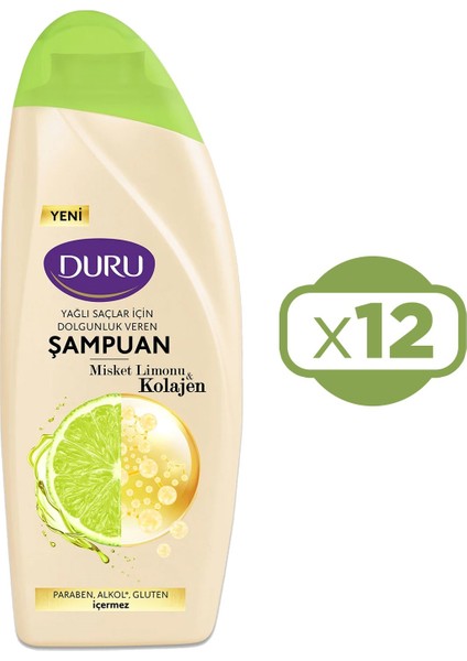 Misket Limonu&kolajen Yağlı Saçlar Için Şampuan 12X500 ml