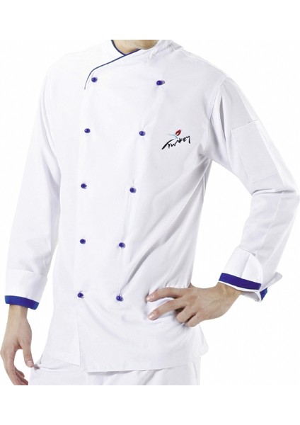 Aşçı Ceket Kruvaze Yaka Beyaz Sax