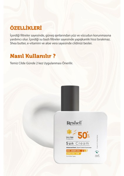 Spf 50 Yüz Güneş Kremi Yüksek Korumalı Uva-Uvb 100 ml