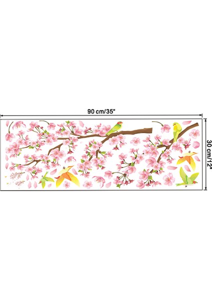 No.9 Stili Suluboya Kiraz Çiçeği Çocuk Duvar Çıkartmaları Kabuğu ve Yapıştır Çıkarılabilir Çocuk Odası Yatak Odası Oturma Odası Dekorasyon (Yurt Dışından)