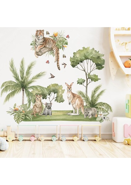 D Tarzı Karikatür Orman Hayvan Duvar Çıkartmaları Çocuk Odaları Için Erkek Odası Yatak Odası Dekorasyon Duvar Kağıdı Orman Duvar Çıkartmaları Çocuk Odası Için (Yurt Dışından) fiyatları