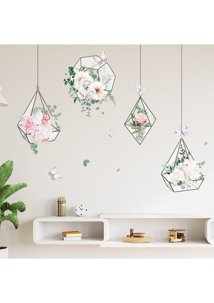 Bir Stil Taze Çiçekler Asılı Sepet Duvar Çıkartmaları Oturma Odası Yatak Odası Kanepe Arka Plan Dekorasyon Duvar Kağıdı Güzelleştirmek Sticker Ev Dekor (Yurt Dışından) modelleri