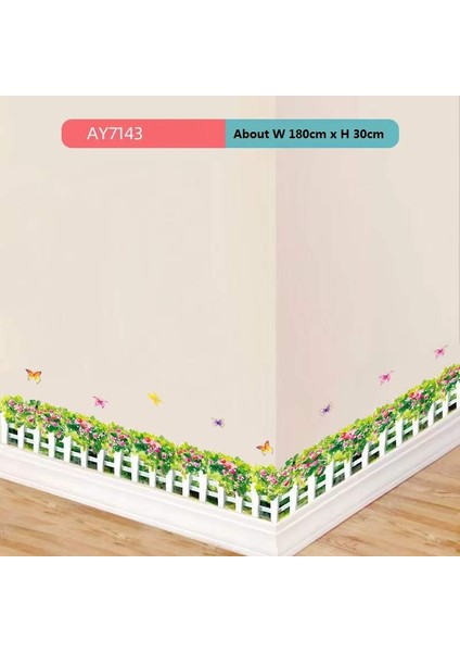 AY7242A Tarzı 70X50CM Lale Sınır Çizgi Oturma Odası Yatak Odası Dekoratif Duvar Sticker Kendinden Yapışkanlı Yeşil Çim Çiçek Çıkartması Duvar Kağıdı Cam Pencere Dekor (Yurt Dışından)