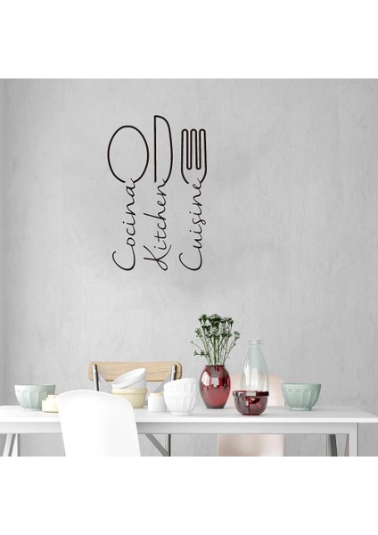 Kahve Tarzı 56CMYÜKSEKX36CMGENIŞLIĞINDE Ispanyol Fransız Aşçı Mutfak Bıçağı Çatal Kaşık Duvar Sticker Yemek Odası Cocina Mutfağı Duvar Çıkartması Mutfak Vinil (Yurt Dışından)