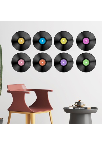8 Adet Vinil Kayıt Duvar Çıkartmaları Renkli Vintage Kayıtları Parti Görüntüler Için Etiketler Bülten Tahtası Süslemeleri Retro Odası Dekor (Yurt Dışından) modelleri