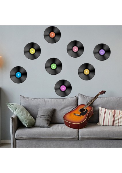 8 Adet Vinil Kayıt Duvar Çıkartmaları Renkli Vintage Kayıtları Parti Görüntüler Için Etiketler Bülten Tahtası Süslemeleri Retro Odası Dekor (Yurt Dışından) fırsatları