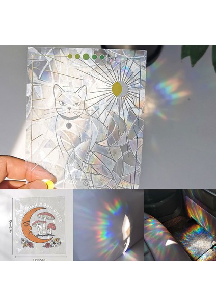 RPS084 Tarzı Güneş Yakalayıcı Duvar Çıkartmaları Gökkuşağı Etkisi Prizmalar Pencere Ayna Etiket Kuşları Kaydet Anti-Çarpışma Sunshine Tarot Ev Dekorasyon (Yurt Dışından) fiyatları