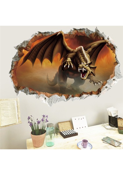 No.11 Tarzı 3D Canlı Dinozor Duvar Çıkartmaları Çocuk Odası Yatak Odası Ev Dekorasyon Hayvan Duvar Sanatı Diy Çıkartması Posteri (Yurt Dışından) fırsatları