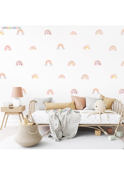 SFX045-B Stili 60X18CM Sevimli Gökkuşağı Duvar Sticker Çocuk Odası Ev Dekorasyon Hediyeler Için Karikatür Desen Çıkartması Kreş 3D Sanat Duvar Kağıdı Posteri (Yurt Dışından) modelleri