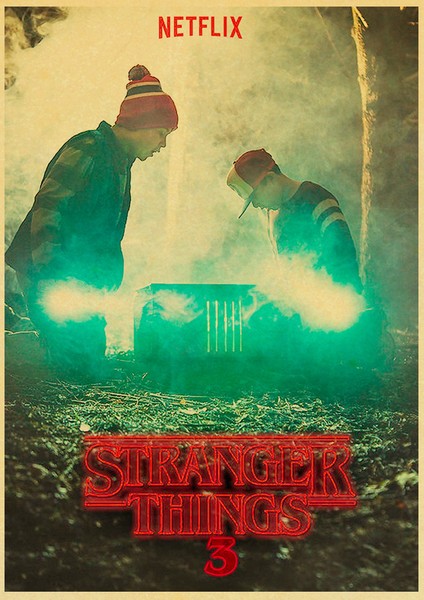 Kırmızı Stil 21X30CM Popüler H Tv Dizisi Vintage Kraft Kağıt Poster Stranger Şeyler Serisi Ana Karakter Etiket Ev Duvar Yaratıcı Dekor Için (Yurt Dışından)