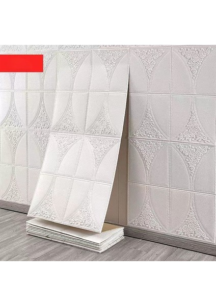No.28 Tarzı 70X50CM 10 Metre Kendinden Yapışkanlı Duvar Kağıdı Etiket Yumuşak Köpük Tuğla Beyaz Gri Vintage Duvar Oturma Yatak Odası Ev Dekor Kalıp Geçirmez (Yurt Dışından)