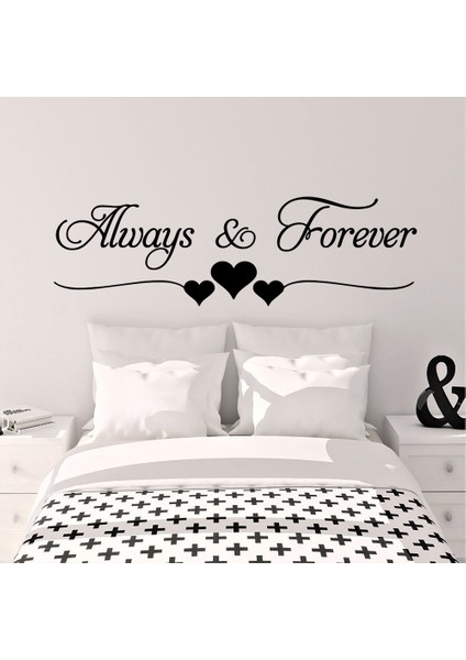 No.17 Tarzı M Boyutu Romantik Aşk Her Zaman Sonsuza Kadar Duvar Sticker Ev Yatak Odası Dekoru Oturma Odası Dekorasyon Çıkartmaları Duvar Çıkartmaları Dekor Duvar (Yurt Dışından) fırsatları