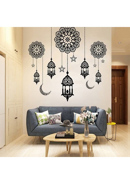 Balleenshiny Müslüman Ramazan Bayramı Ramazan Pencere Çıkartmaları Islam Oturma Odası Yatak Odası Tatil Dekorasyon Kendinden Yapışkanlı Pvc Kağıt (Yurt Dışından) fiyatları