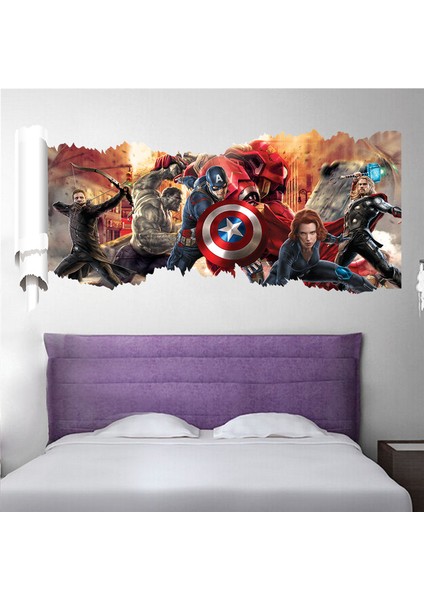 No.6 Stili 3D Avengers Dıy Duvar Çıkartmaları Oturma Odası Yatak Odası Duvar Dekorasyonu Süper Kahraman Film Posteri Duvar Çıkartmaları Çocuk Odaları Için (Yurt Dışından) modelleri