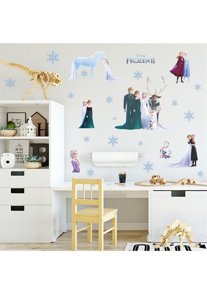 No.3 Tarzı Dondurulmuş Anna Elsa Duvar Çıkartmaları Çocuk Odası Yatak Odası Için Dıy Duvar Dekorasyon Çıkartmaları 3D Prenses Anna Film Afişleri (Yurt Dışından) modelleri