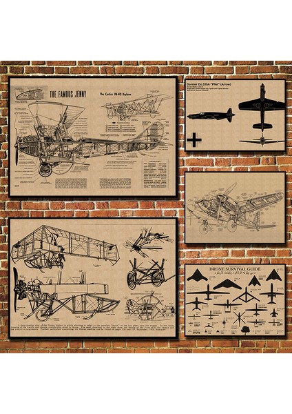 Gümüş Tarzı 42X30CM Ünlü Jenny Eski Pervane Uçak Curtiss Jn-4d Çift Kanatlı Vintage Kraft Kağıt Posteri Duvar Sticker Ev Bar Sanat Dekoru (Yurt Dışından) fiyatları