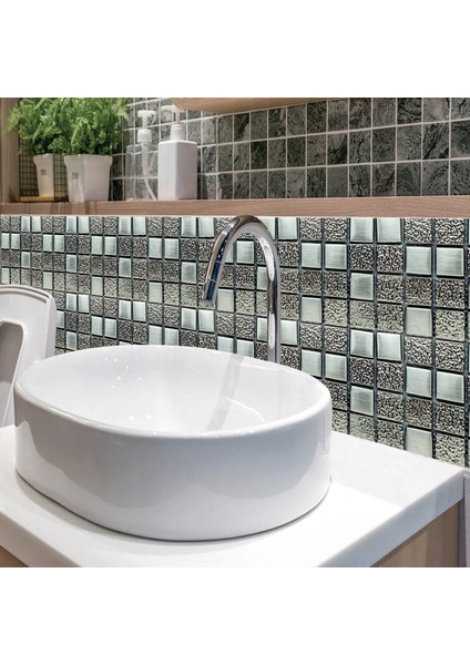 Bir Stil D cm Su Geçirmez Kiremit Çıkartmalar Mozaik Kristal Kiremit Kendinden Yapışkanlı Mutfak Duvar Çıkartmaları Banyo Ev Etiket (Yurt Dışından) fırsatları