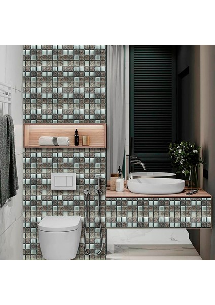 Bir Stil D cm Su Geçirmez Kiremit Çıkartmalar Mozaik Kristal Kiremit Kendinden Yapışkanlı Mutfak Duvar Çıkartmaları Banyo Ev Etiket (Yurt Dışından) indirimleri
