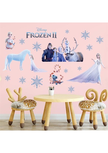 NO.2 tarzı Dondurulmuş Anna Elsa Duvar Çıkartmaları Çocuk Odası Yatak Odası Için DIY Duvar Dekorasyon çıkartmaları 3D Prenses Anna Film Afişleri (Yurt Dışından)