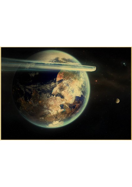 Gri Tarzı 42X30CM Astronomi Bilim Serisi Vintage Kraft Kağıt Poster Dünyanın Ay Topografik Harita Güneş Sistemi Çıkartmalar Bar Ev Dekor Için (Yurt Dışından) fırsatları