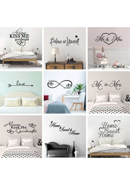 No.11 Tarzı M Boyutu Romantik Aşk Her Zaman Sonsuza Kadar Duvar Sticker Ev Yatak Odası Dekoru Oturma Odası Dekorasyon Çıkartmaları Duvar Çıkartmaları Dekor Duvar (Yurt Dışından) fiyatları