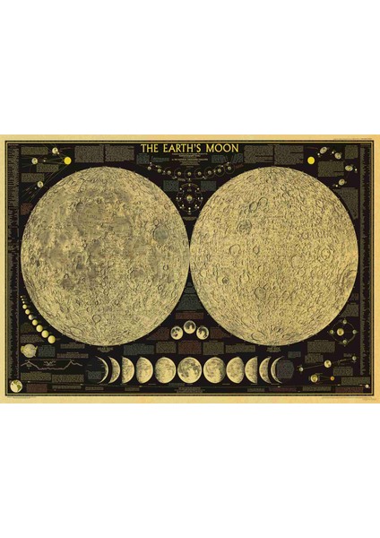 Siyah Stil 42X30CM Astronomi Bilim Serisi Vintage Kraft Kağıt Poster Dünyanın Ay Topografik Harita Güneş Sistemi Çıkartmalar Bar Ev Dekor Için (Yurt Dışından) modelleri