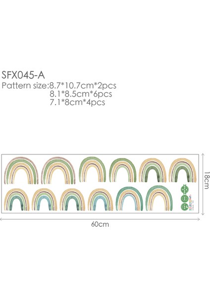SFX045-A Tarzı 60X18CM Sevimli Gökkuşağı Duvar Sticker Çocuk Odası Ev Dekorasyon Hediyeler Için Karikatür Desen Çıkartması Kreş 3D Sanat Duvar Kağıdı Posteri (Yurt Dışından)