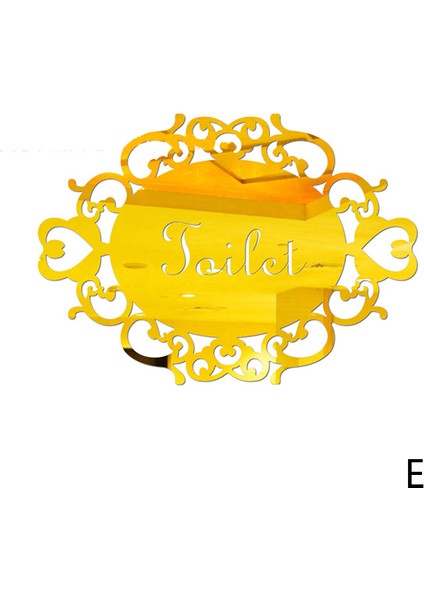 E Tarzı Yeni 3D Akrilik Tuvalet Ayna Çıkartmaları Kadın ve Erkek Tuvalet Burcu Ayna Duvar Sticker (Yurt Dışından)