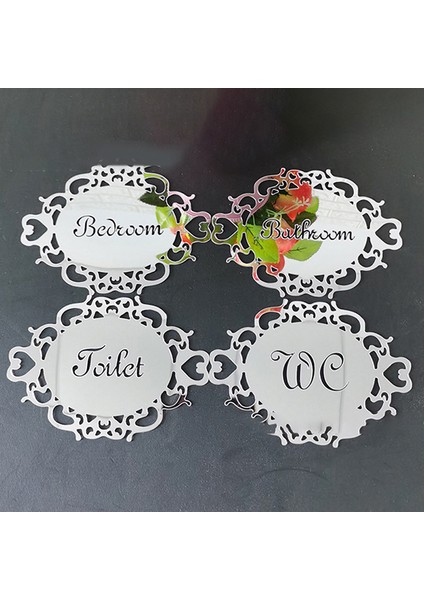 E Tarzı Yeni 3D Akrilik Tuvalet Ayna Çıkartmaları Kadın ve Erkek Tuvalet Burcu Ayna Duvar Sticker (Yurt Dışından)