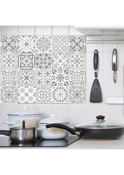 No.3 Tarzı 10X50CM Mutfak, Banyo Mutfak Veya Backsplash Için Fas Tarzı Duvar Karosu Çıkartmaları, Su Geçirmez ve Çıkarılabilir Pvc Duvar Kağıtları (Yurt Dışından)