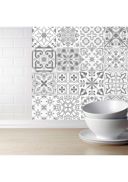 No.3 Tarzı 10X50CM Mutfak, Banyo Mutfak Veya Backsplash Için Fas Tarzı Duvar Karosu Çıkartmaları, Su Geçirmez ve Çıkarılabilir Pvc Duvar Kağıtları (Yurt Dışından)