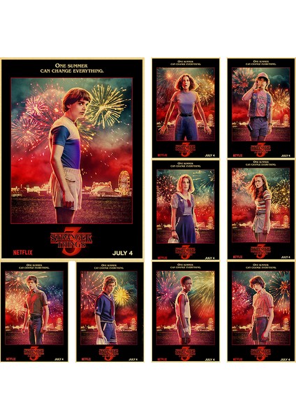 Pembe Tarzı 42X30CM Popüler H Tv Dizisi Vintage Kraft Kağıt Poster Stranger Şeyler Serisi Ana Karakter Etiket Ev Duvar Yaratıcı Dekor Için (Yurt Dışından) fiyatları